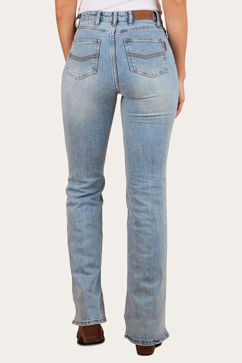 Betsy Womens High-Rise Bootleg Jeans - Light Blue