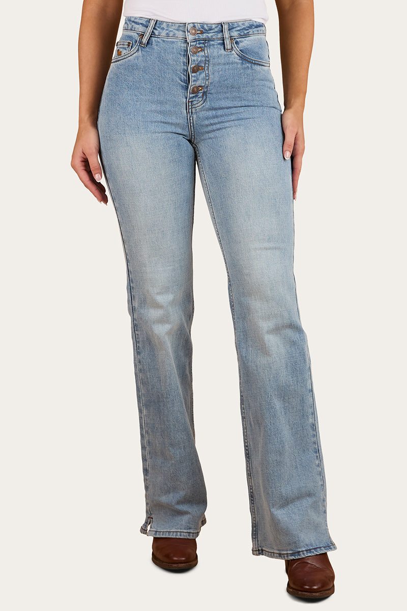 Betsy Womens High-Rise Bootleg Jeans - Light Blue