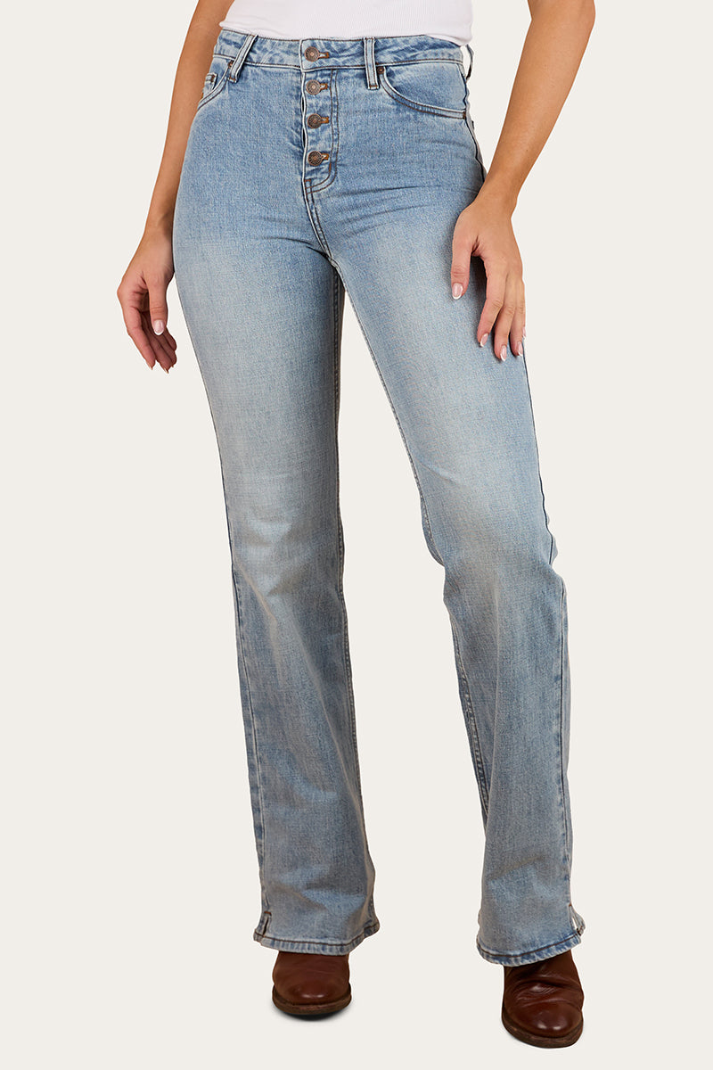 Betsy Womens High-Rise Bootleg Jeans - Light Blue