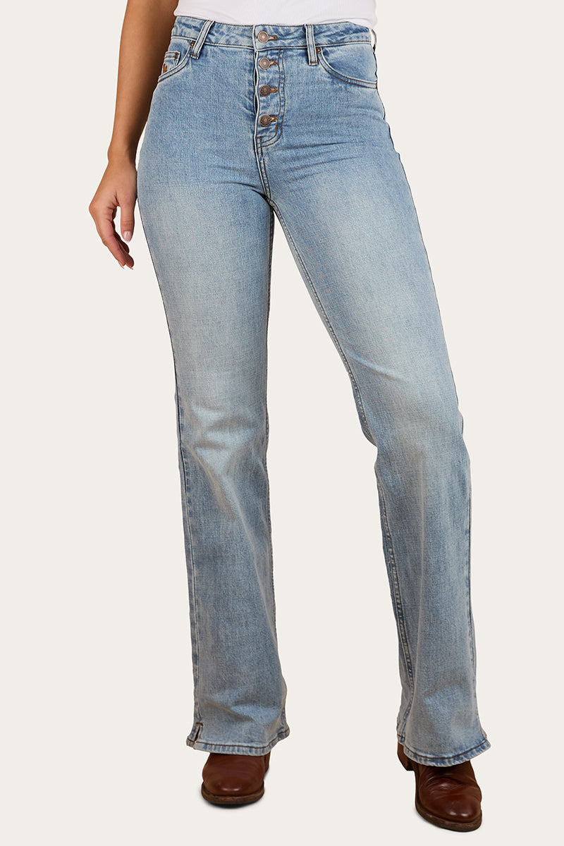 Betsy Womens High-Rise Bootleg Jeans - Light Blue