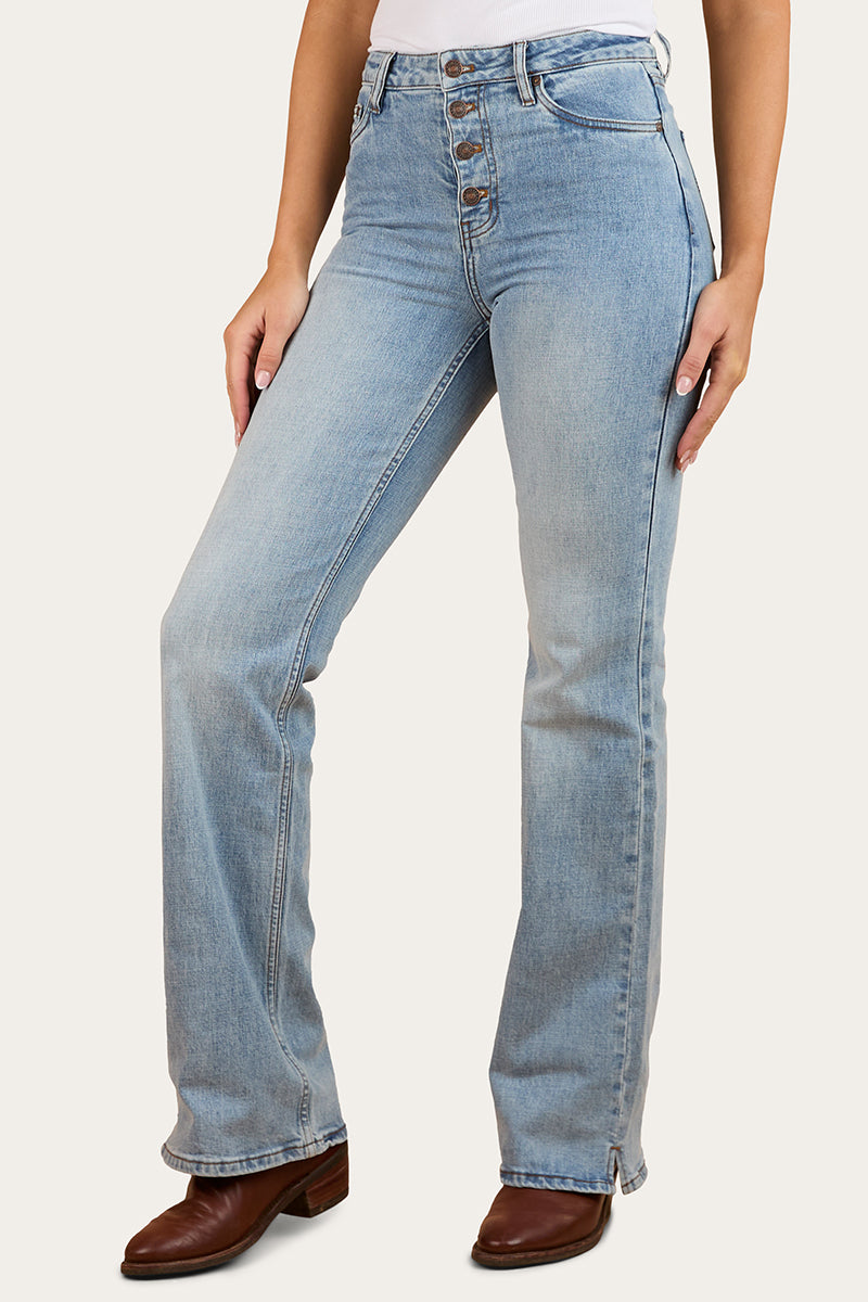 Betsy Womens High-Rise Bootleg Jeans - Light Blue