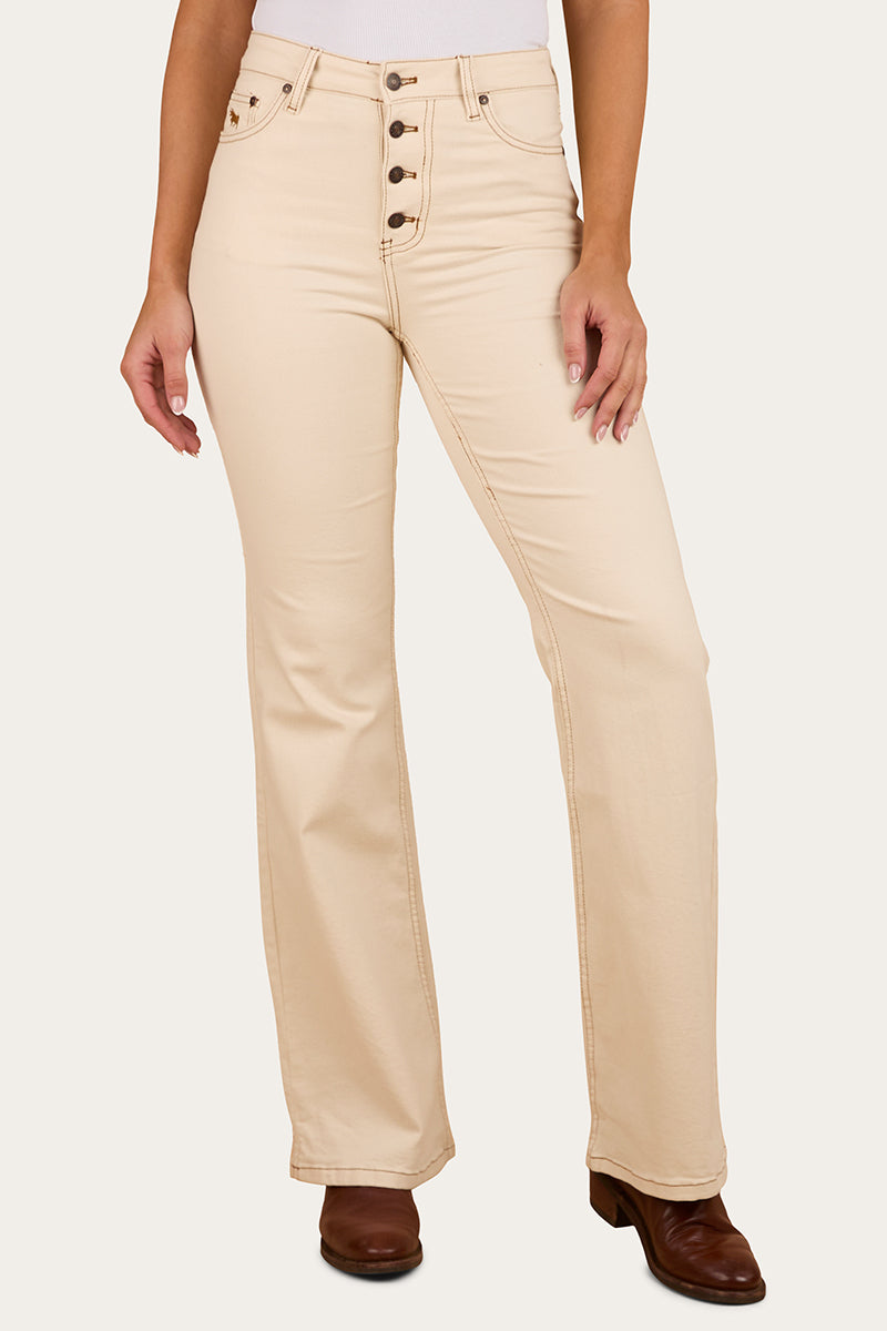 Betsy Womens Highrise Bootleg Jean - Off White