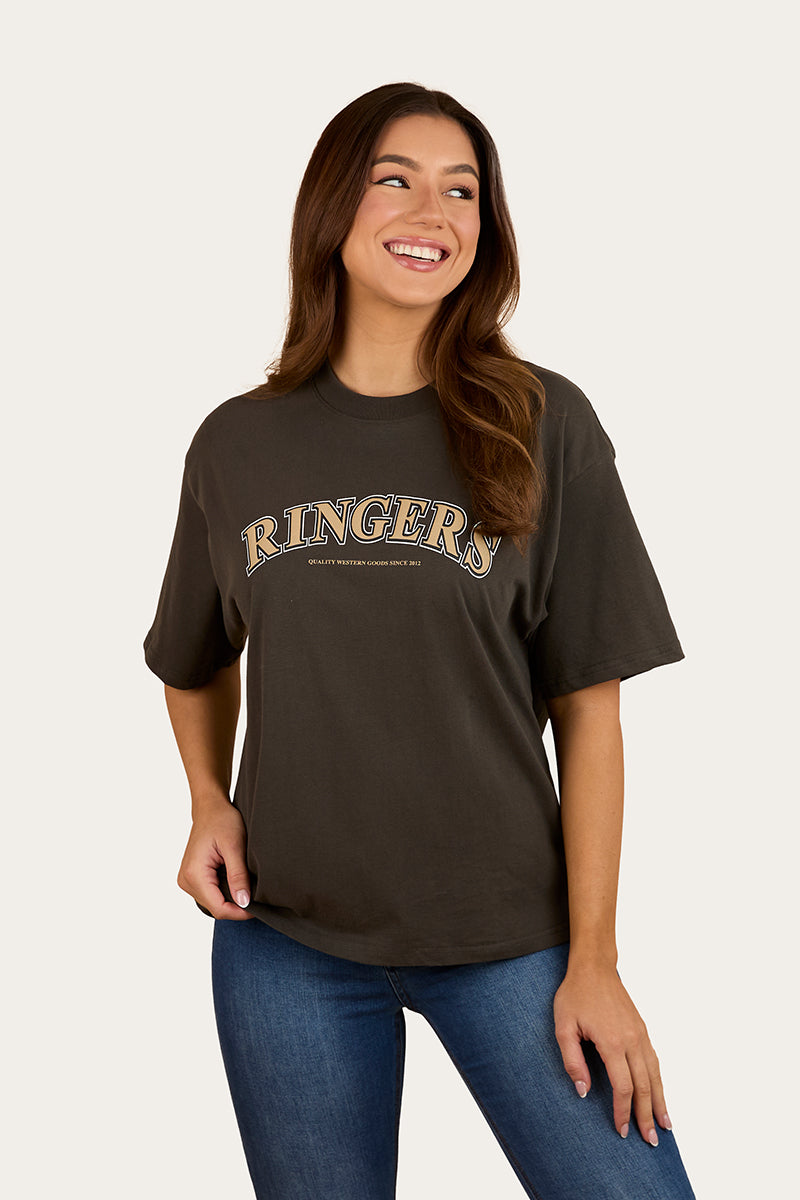 Varsity Womens Oversized T-Shirt - Charcoal