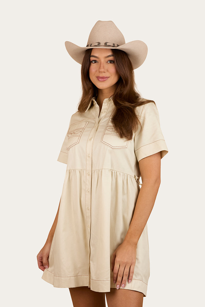 Eloise Womens Shirt Dress - Off White