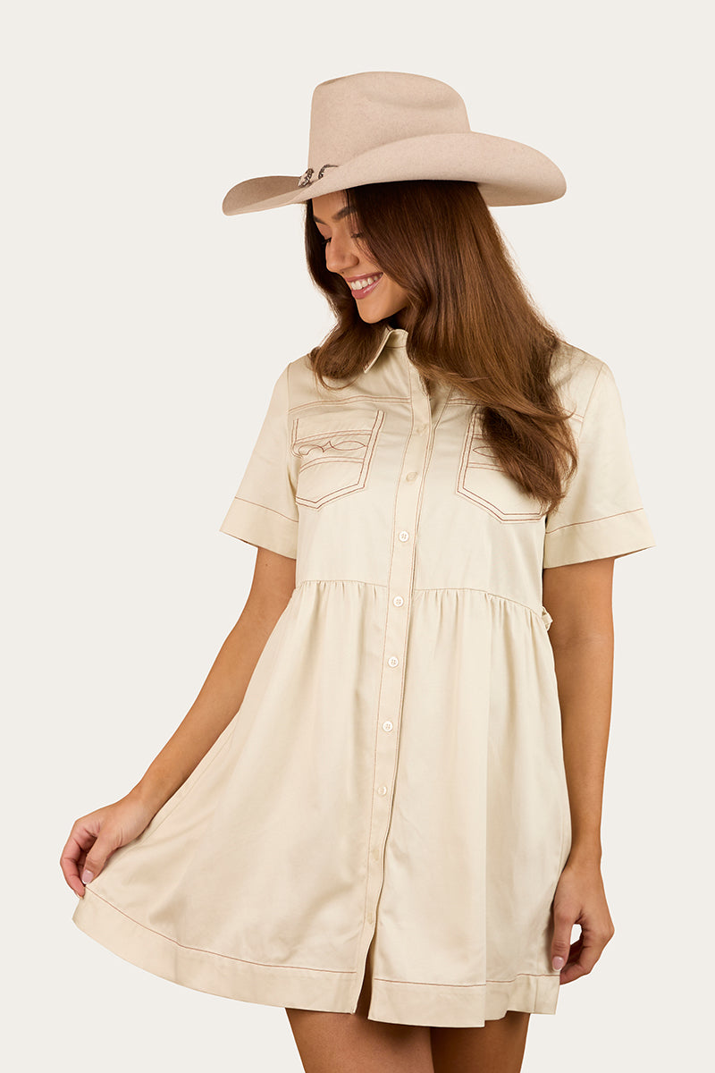 Eloise Womens Shirt Dress - Off White
