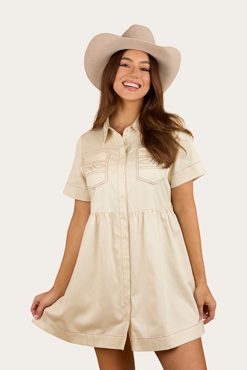Eloise Womens Shirt Dress - Off White