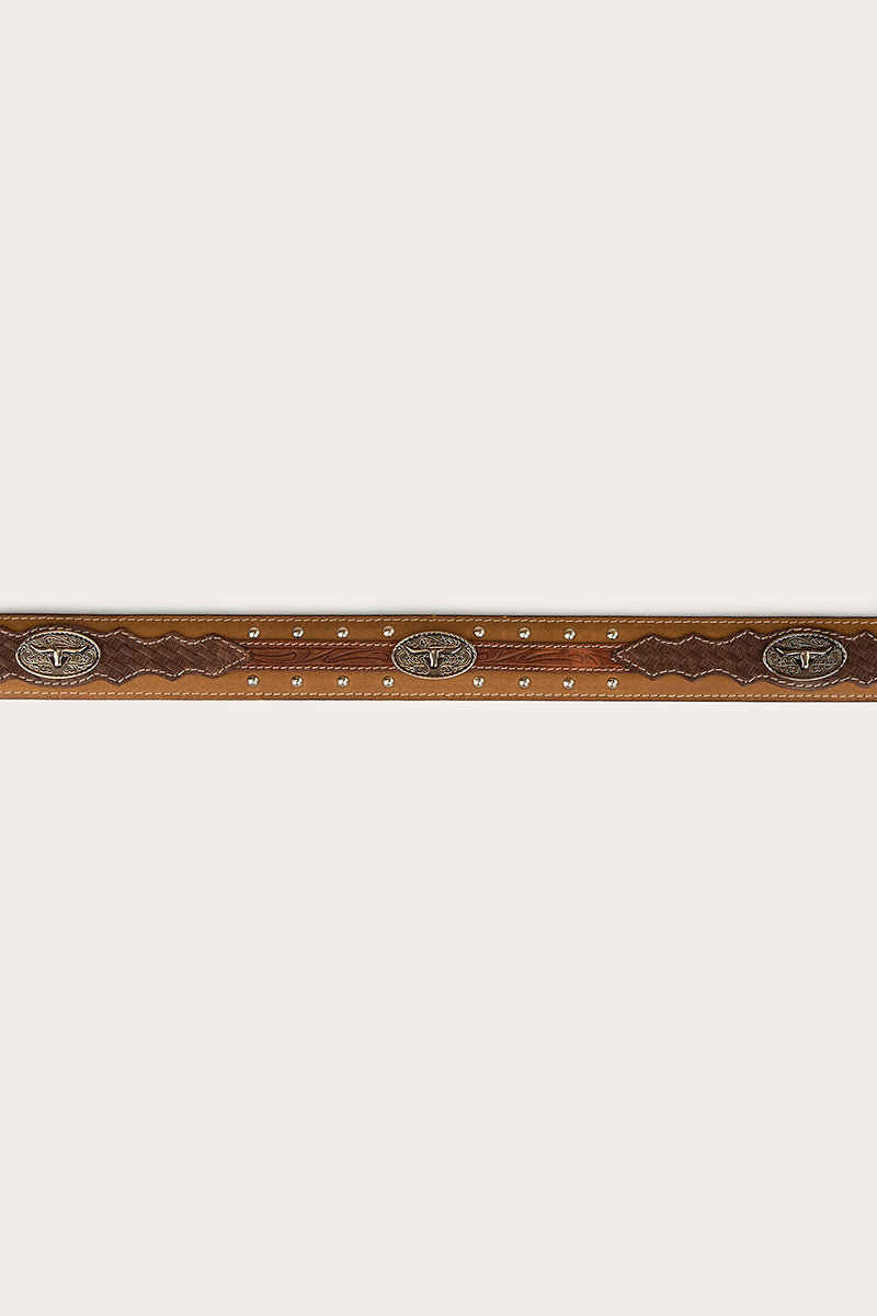 Cattleman Belt - Brown / Silver