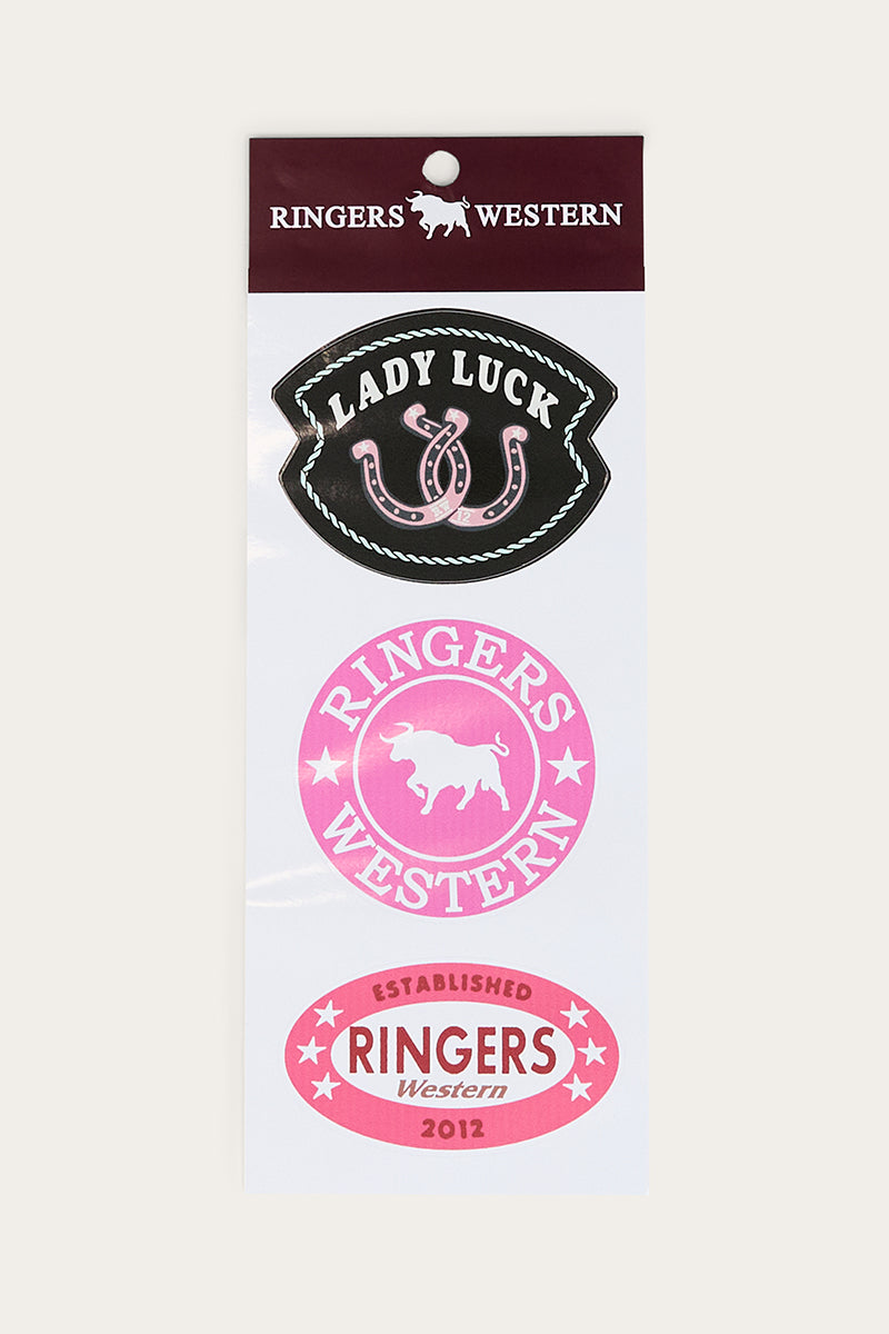 Lady Luck 3 Pack Sticker - Pink