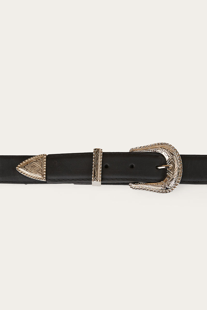 Zahra Double Buckle Belt - Black