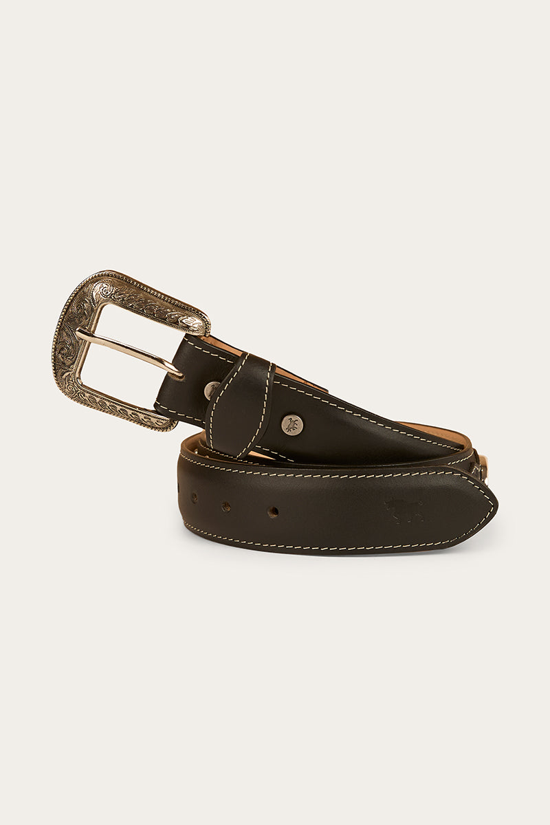 Cattleman Belt - Black / Silver
