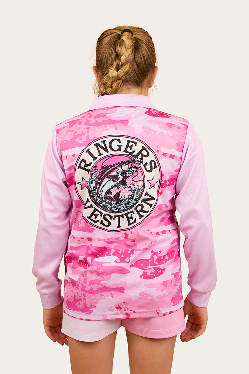 Big Catch Kids Fishing Jersey - Ballet Pink