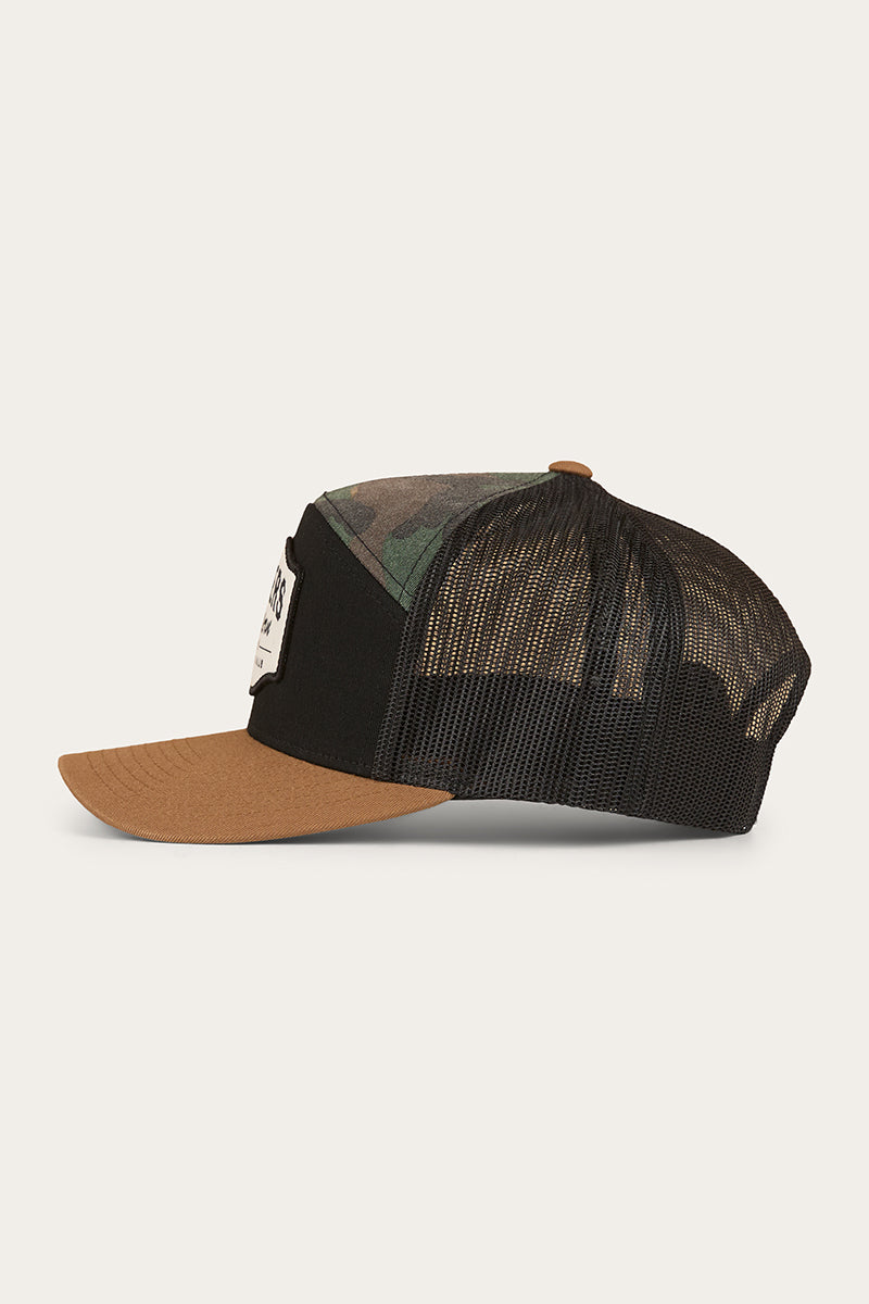 Country Club 7 Panel Cap - Black / Camo