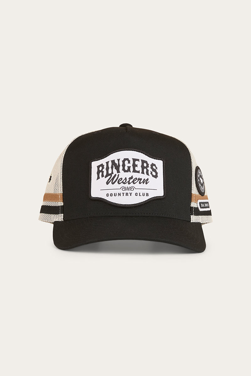 Country Club Deep Fit Trucker Cap - Black