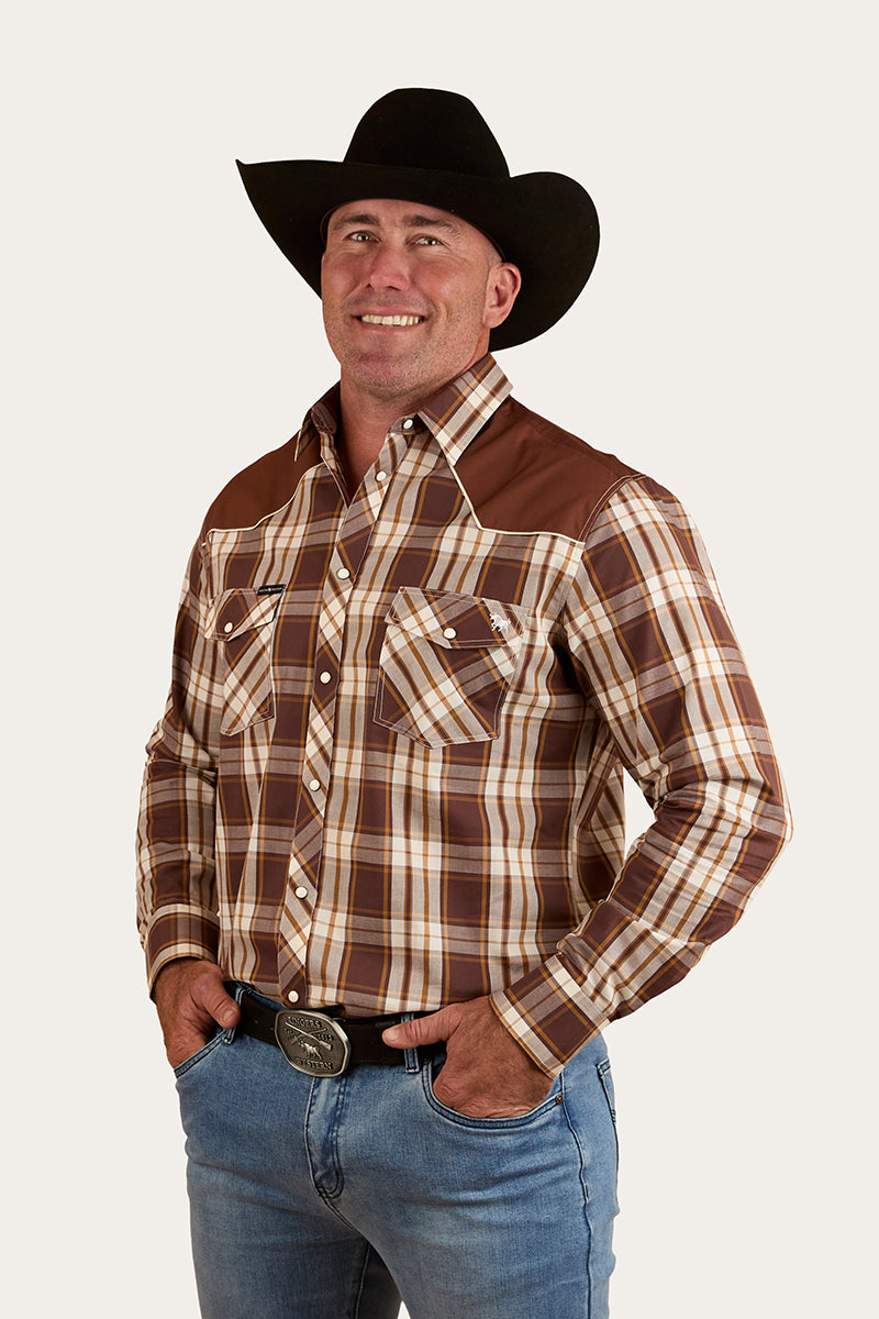 Hamersley Mens Western Shirt - Chocolate