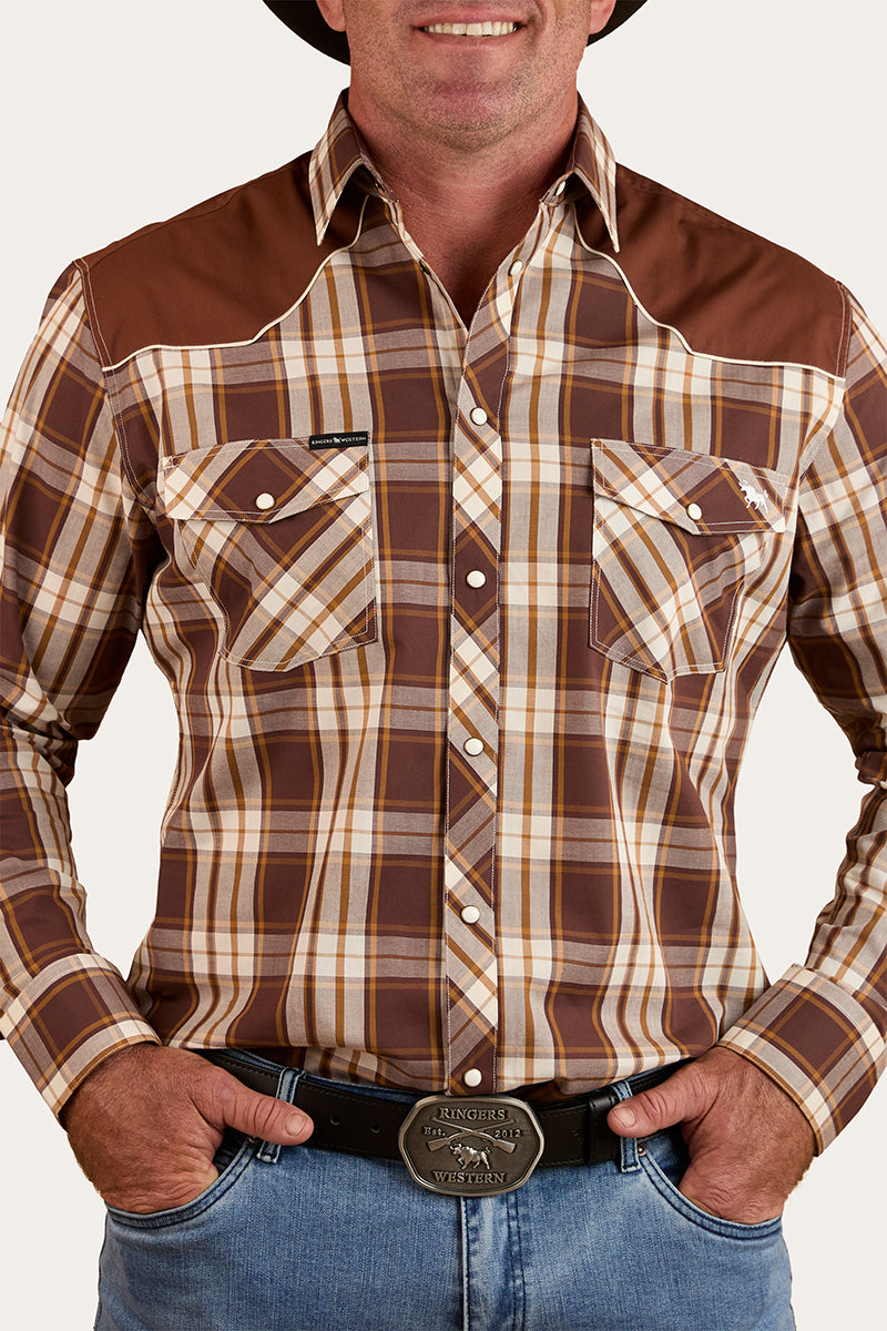 Hamersley Mens Western Shirt - Chocolate