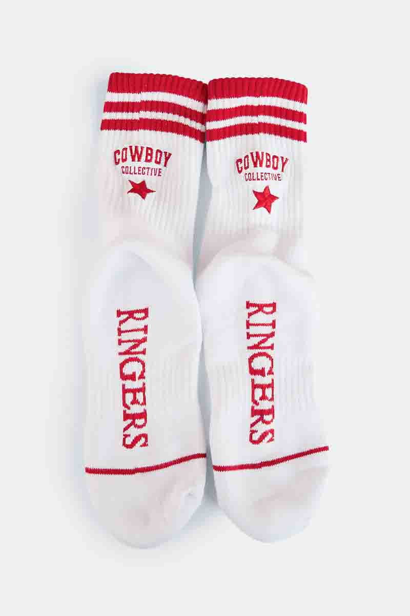 Cowboy Collective Sports Socks - White/Red