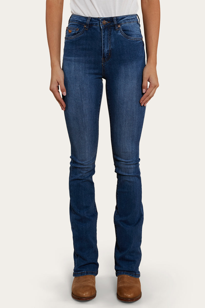 Penny Rodeo Womens High-Rise Bootleg Jeans - Vintage Blue Wash