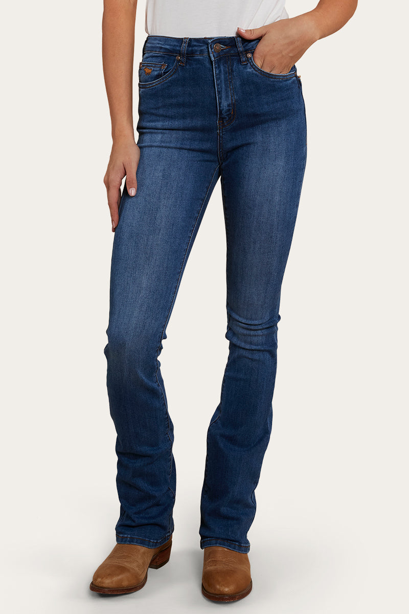 Penny Rodeo Womens High-Rise Bootleg Jeans - Vintage Blue Wash