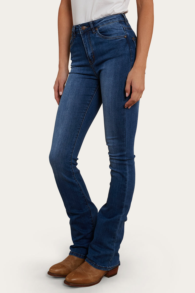 Penny Rodeo Womens High-Rise Bootleg Jeans - Vintage Blue Wash