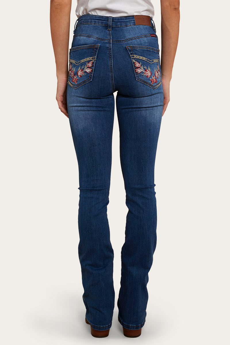 Penny Rodeo Womens High-Rise Bootleg Jeans - Vintage Blue Wash