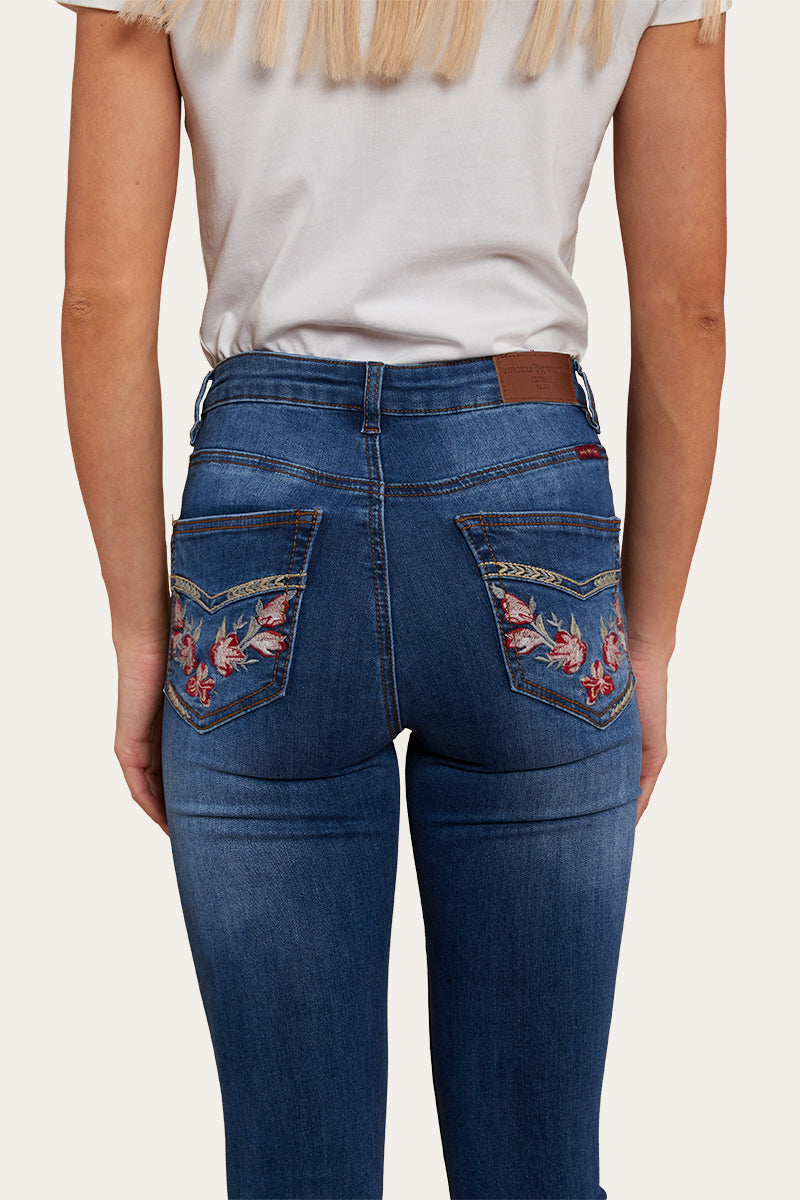 Penny Rodeo Womens High-Rise Bootleg Jeans - Vintage Blue Wash
