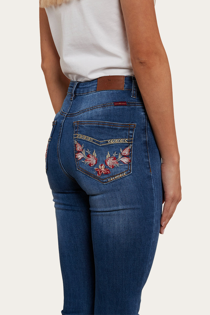 Penny Rodeo Womens High-Rise Bootleg Jeans - Vintage Blue Wash
