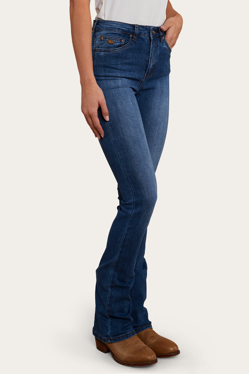 Penny Rodeo Womens High-Rise Bootleg Jeans - Vintage Blue Wash