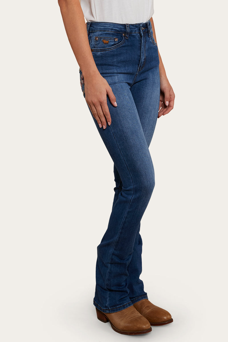 Penny Rodeo Womens High-Rise Bootleg Jeans - Vintage Blue Wash
