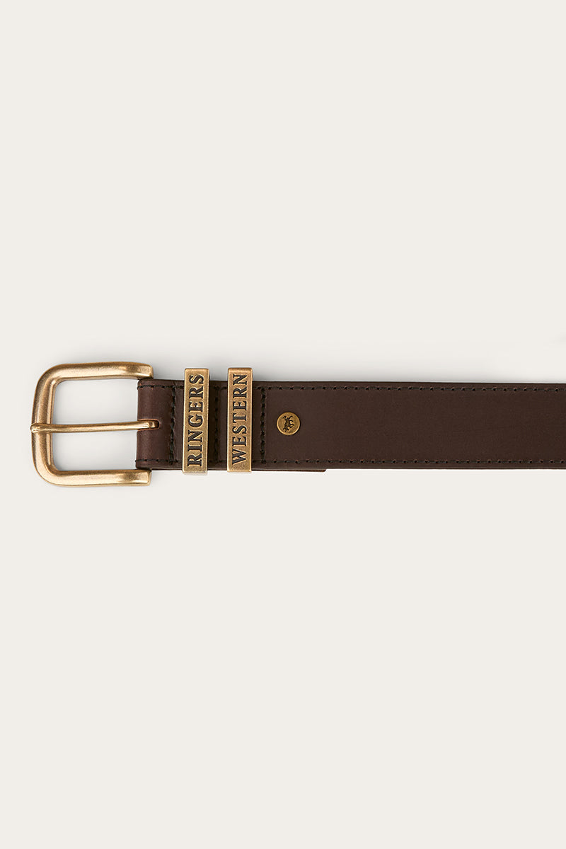 James Kids Belt - Dark Brown / Gold