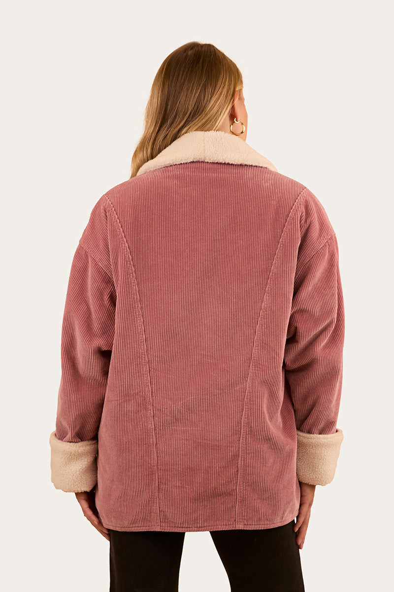 Lacey Womens Sherpa Jacket - Rosey Pink