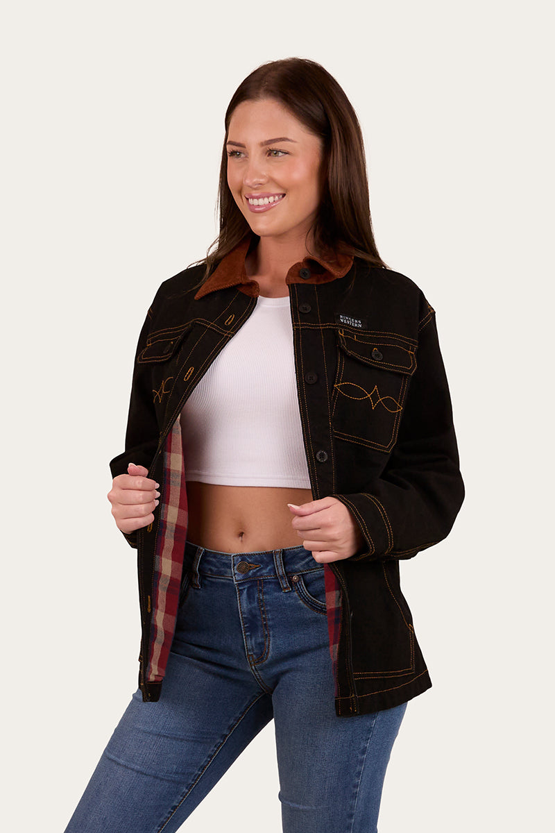 Leighton Womens Overshirt - Washed Black