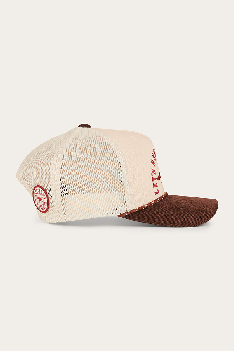 Lets Horse Around Trucker Cap - Off White / Chocolate