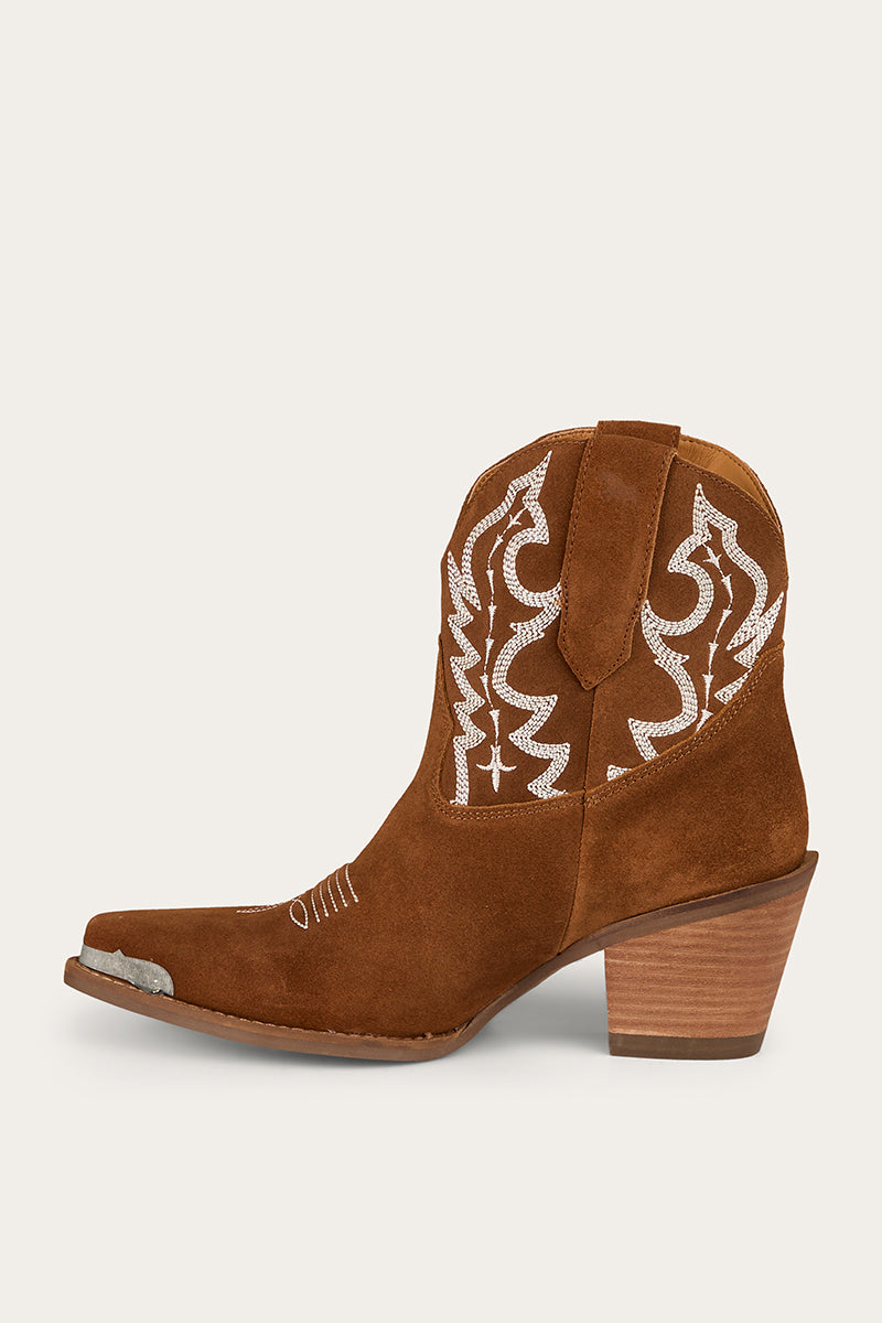 Catalina Womens Western Boot - Tan Suede