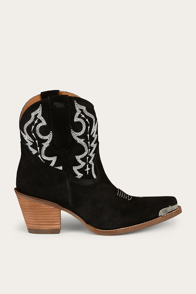 Catalina Womens Western Boot - Black Suede