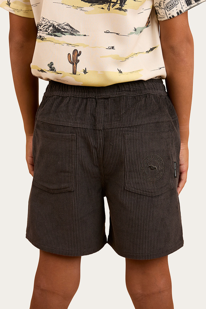 Ronan Boys Corduroy Walk Short - Charcoal