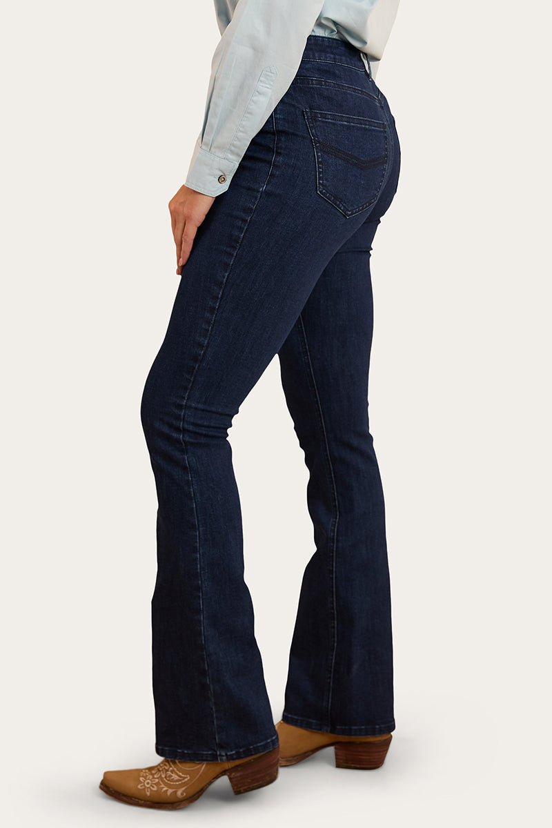 Penny Womens High Rise Bootleg Jean Coolmax - Dark Blue