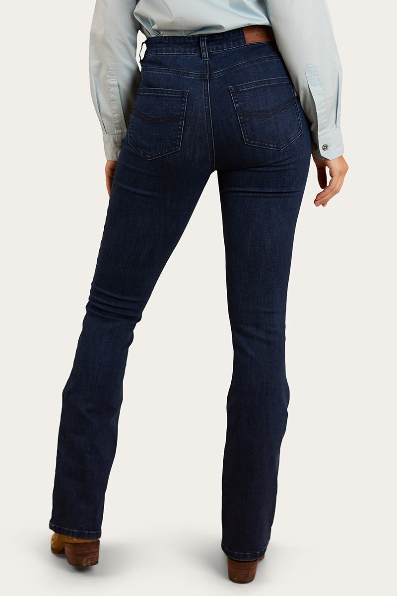 Penny Womens High Rise Bootleg Jean Coolmax - Dark Blue