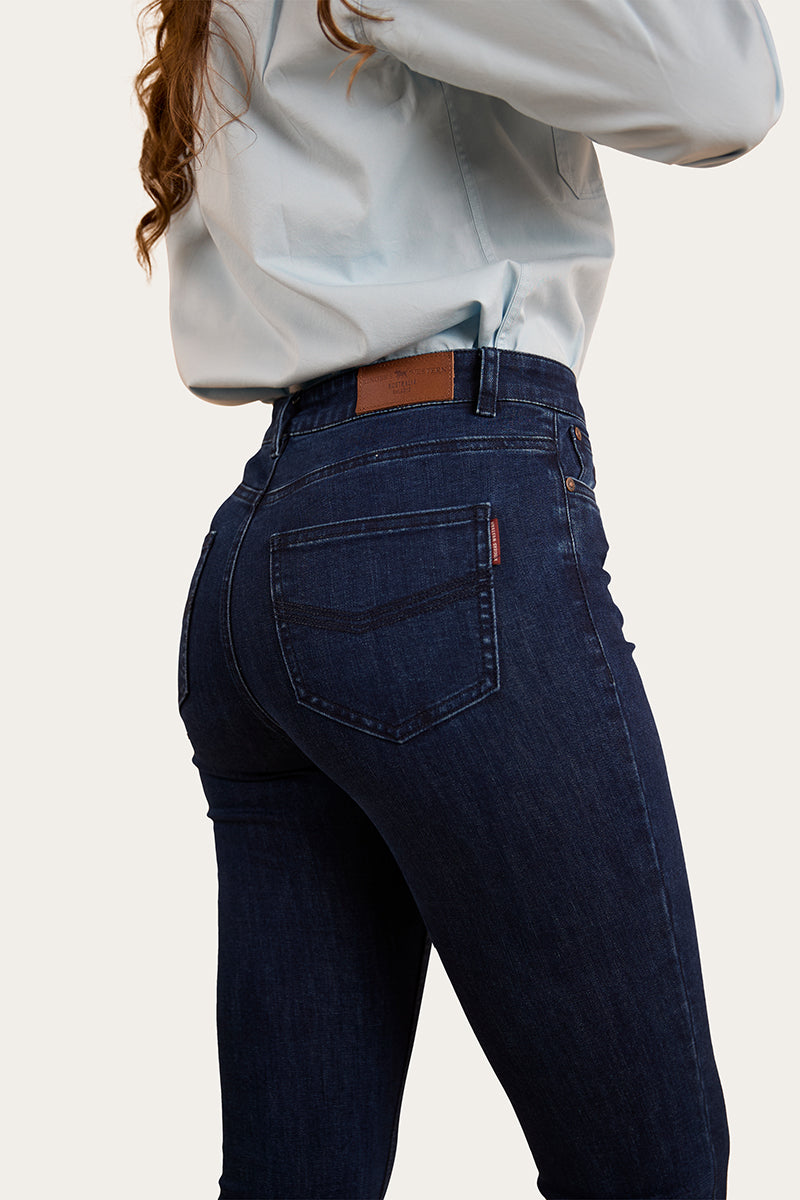 Penny Womens High Rise Bootleg Jean Coolmax - Dark Blue