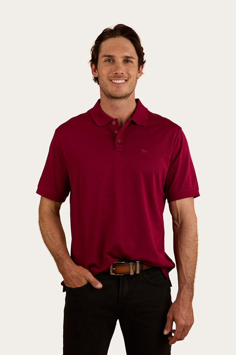 Tech Mens Polo - Burgundy