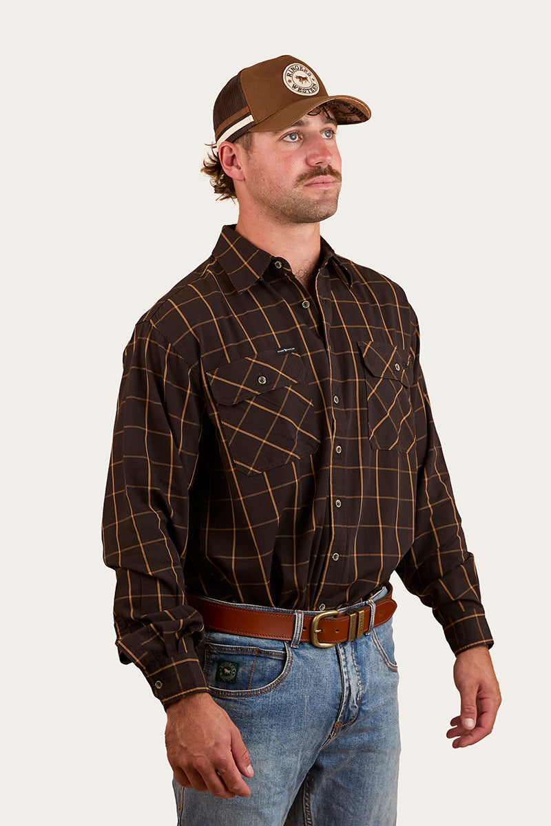 Richmond Mens Full Button Work Shirt - Charcoal
