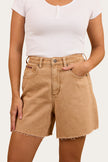 Remy Womens Denim Short - Dark Sand