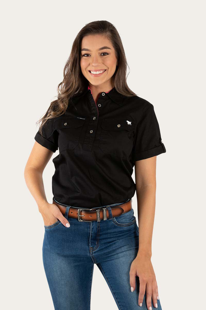 Black short sleeve work shirt store