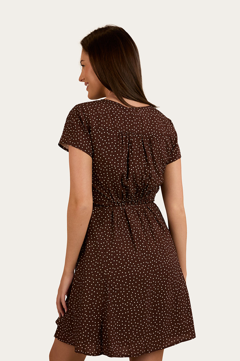 Marrabel Womens Mini Dress -Chocolate / White