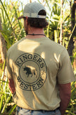 Signature Bull Mens Loose T-Shirt - Pale Olive / Military Green