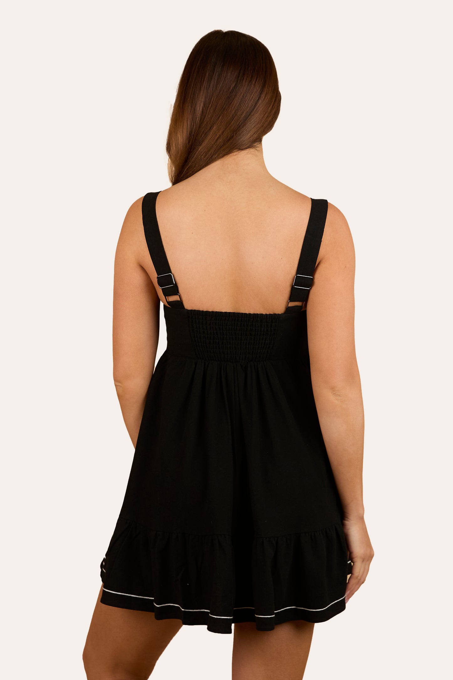 Westley Womens Embroidered Mini Dress - Black