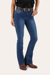 Katherine Womens Mid-Rise Bootleg Jeans - Classic Blue