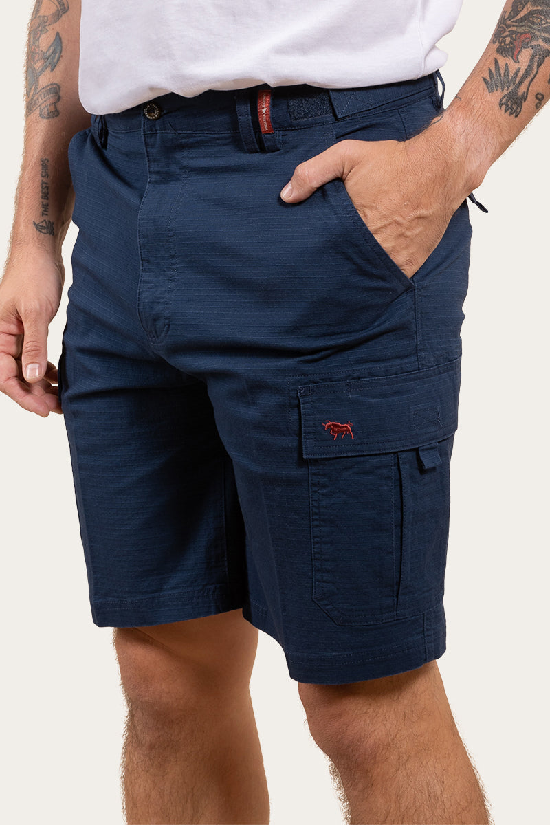 Coober Pedy Mens Ripstop Work Short Dark Navy Ringers Western
