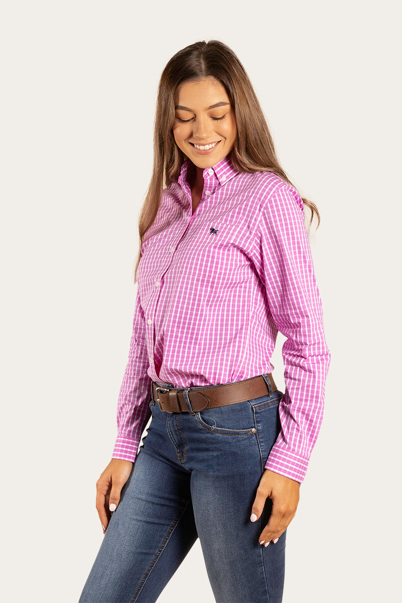 Heritage Womens Check Dress Shirt - Fuschia