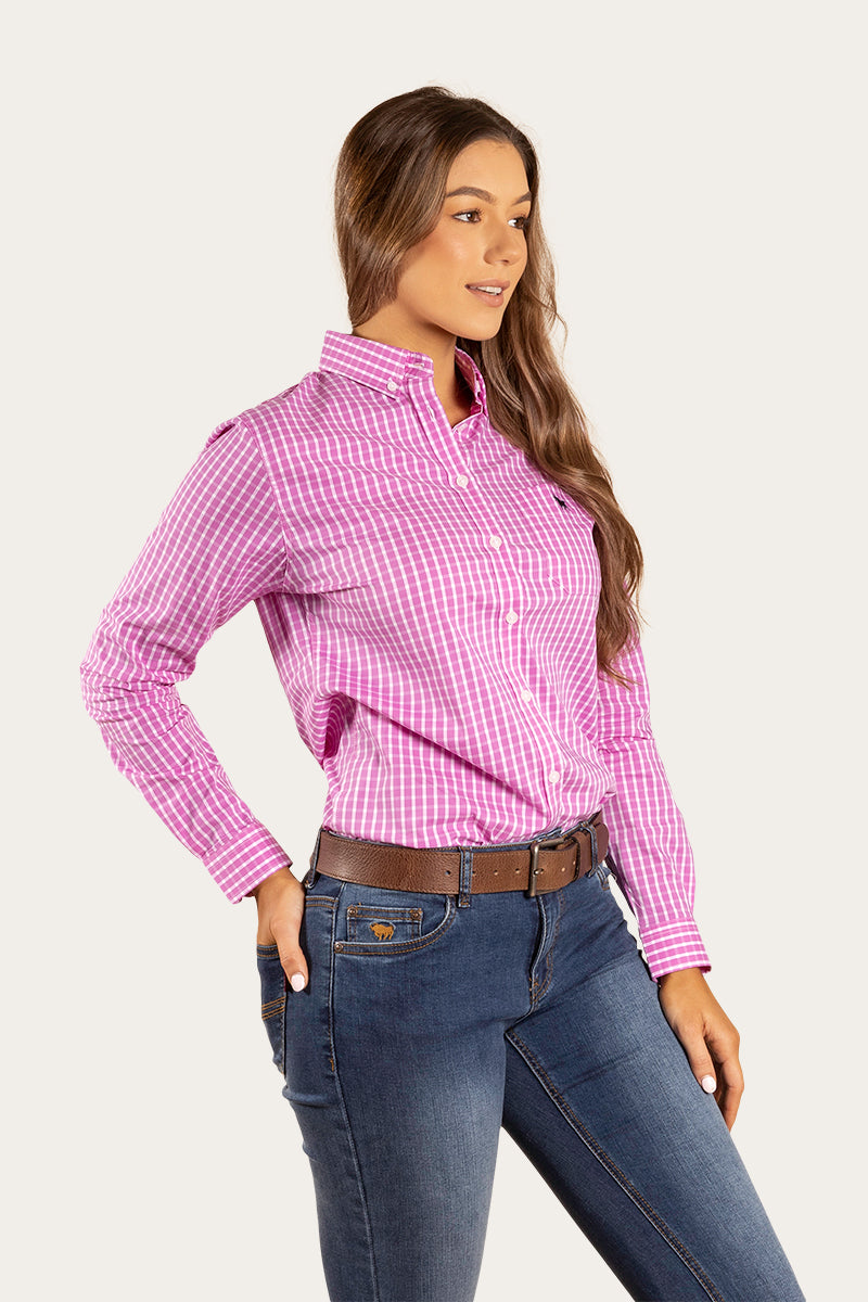 Heritage Womens Check Dress Shirt - Fuschia