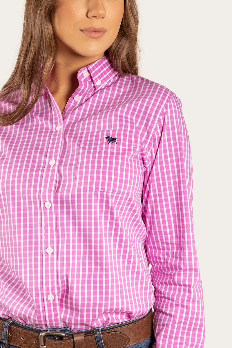 Heritage Womens Check Dress Shirt - Fuschia